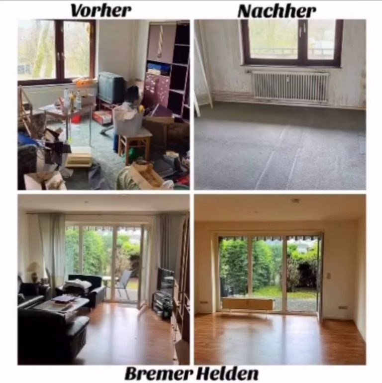 Wohnungsentrümpelung in Lilienthal vorher und nachher dokumentiert