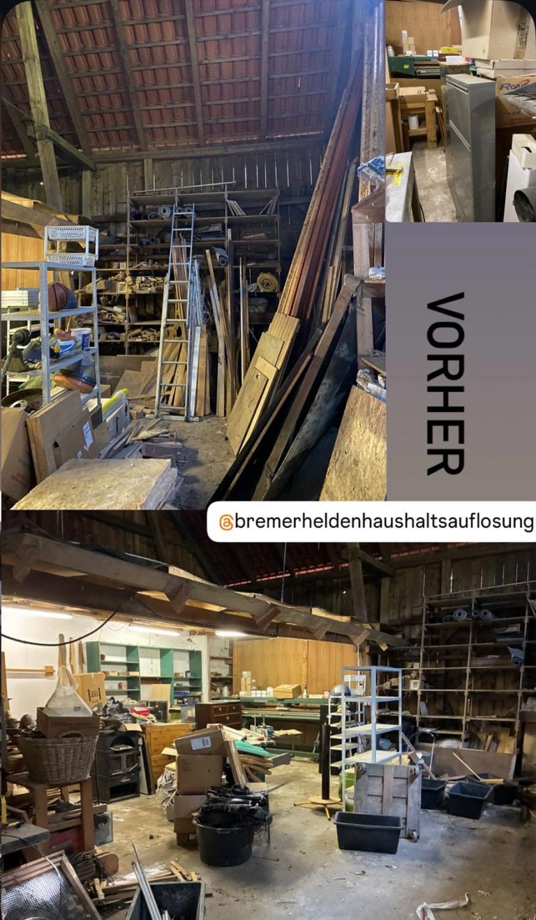 Entrümpelung Vegesack – Lagerraum vor der Räumung mit abgestelltem Material