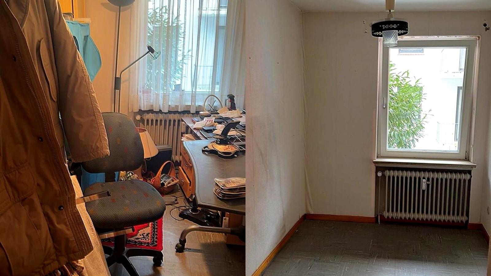 Entrümpelung Wohnung Bremen Wohnzimmer vorher nachher Haushaltsauflösung Bremen
