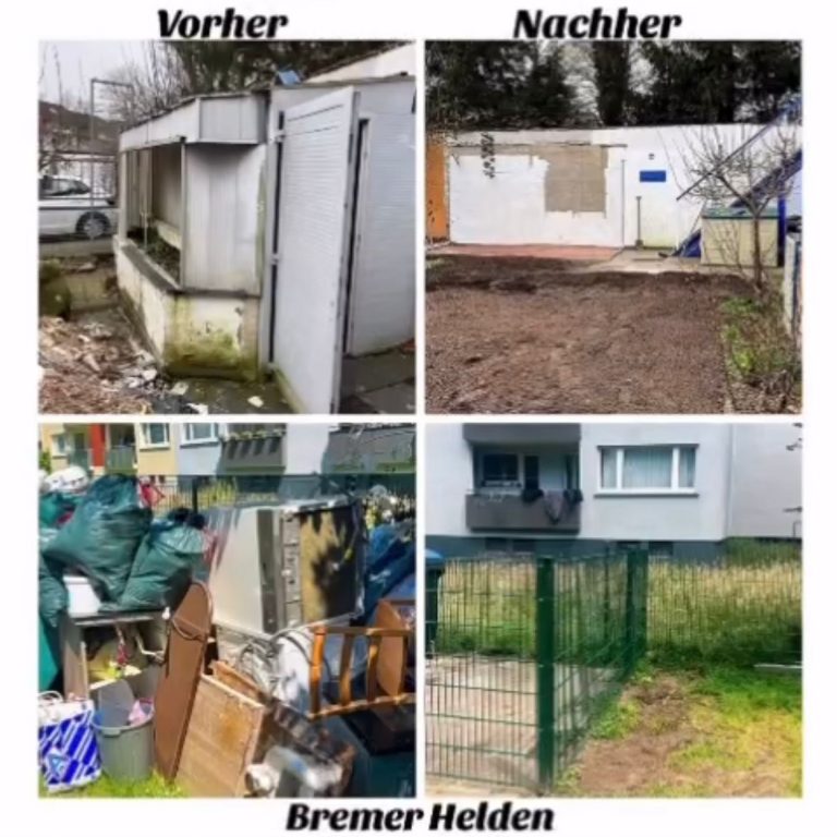 Haushaltsauflösung mit Garten in Lilienthal vorher und nachher